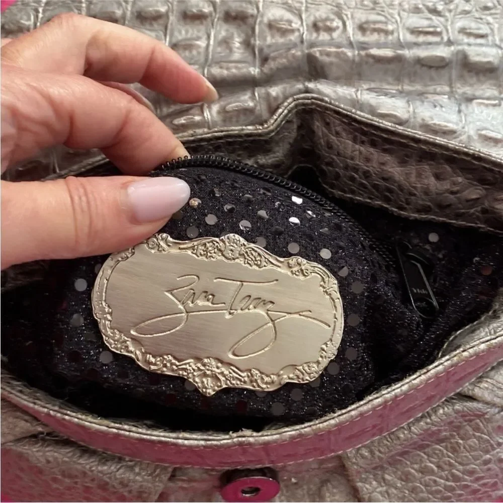 Zara Terez Silver Croc-Embossed Crossbody Bag